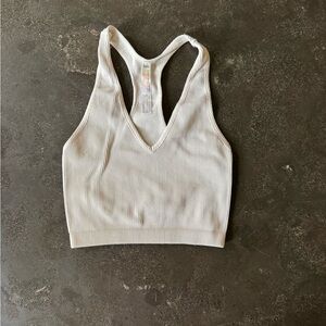 FP Movement by Free People White Ribbed Crop Top